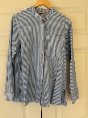 Striped Blue Button-Down Shirt